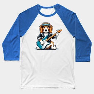 Beagle Playing Guitar Baseball T-Shirt